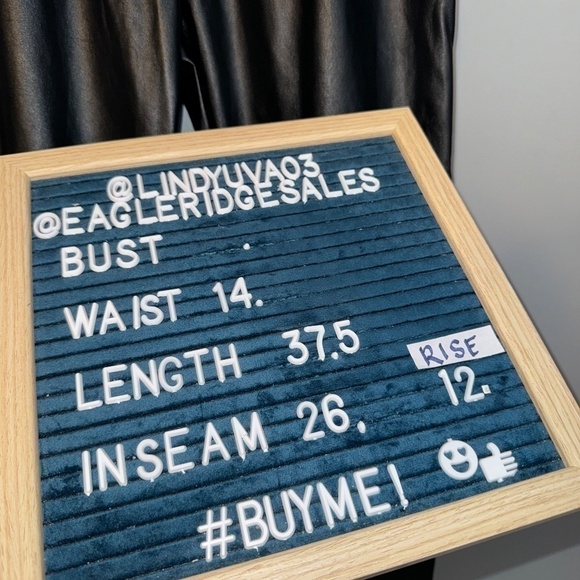 EUC Missguided Faux Leather Jogger Pants Black Drawstring Trousers Petite 8 8P - Picture 7 of 7